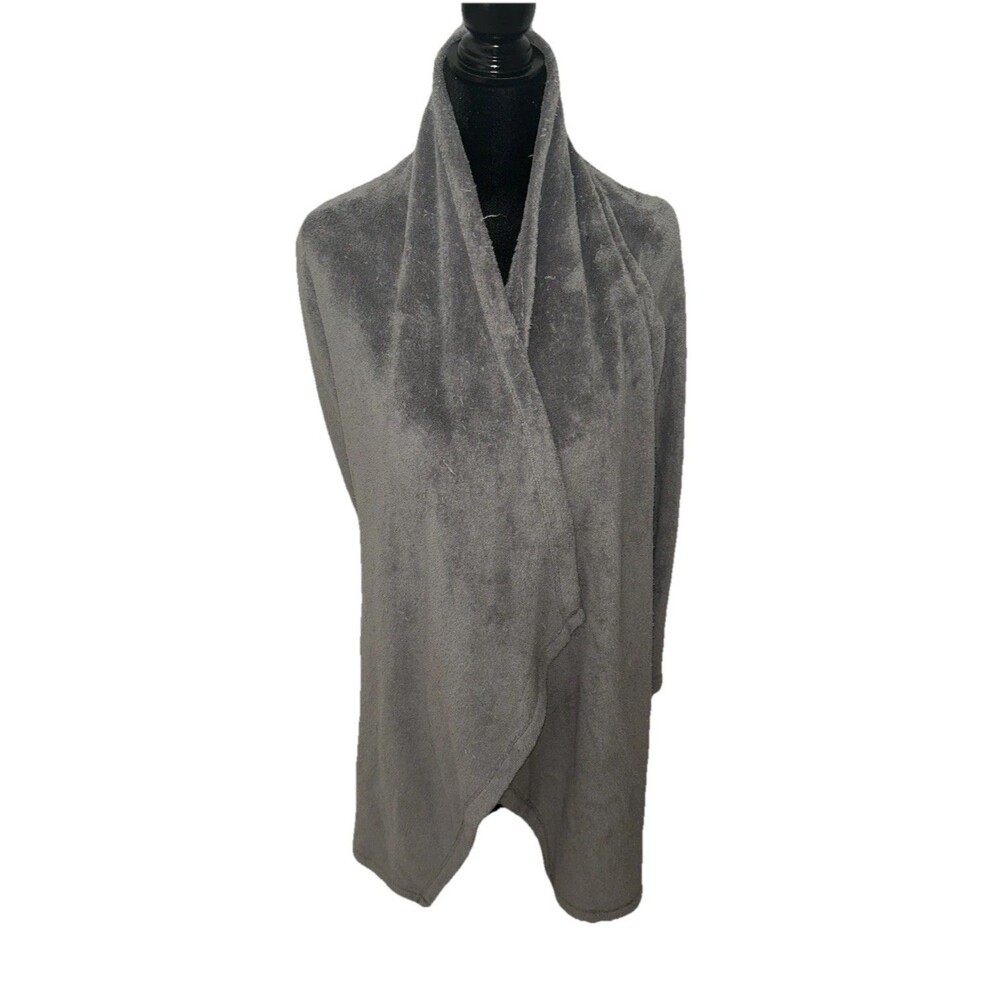 Nautica Gray Sleepwear Medium 100% Polyester Short Open Long Sleeve Robe